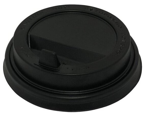 Крышка для стакана D=80мм с клапаном, черная, комус 100шт/уп - фотография № 2