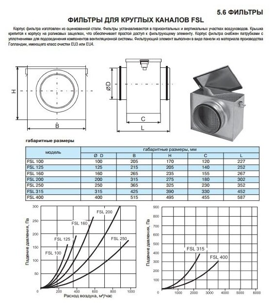 Фильтр прямоугольный FSL d 125мм - фотография № 2