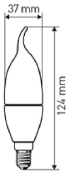 Лампа светодиодная Эра 7W E14 2700k свеча на ветру LED BXS-7W-827-E14 - фотография № 4