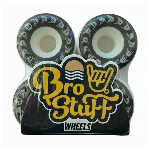 Колёса для скейтборда BroStuff Black\White Logo 52 мм 101A подкладки для скейтборда brostuff black 6mm