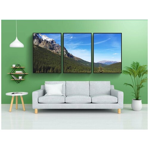 фото Набор модулных постеров для интерьера "лес, горы, долина" 60x90 см. в тубусе, без рамки lotsprints