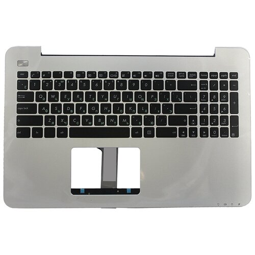 Клавиатура (топ-панель) для ноутбука Asus K555LN черная с серебристым топкейсом клавиатура топ панель для ноутбука asus tp501 черная с серебристым топкейсом