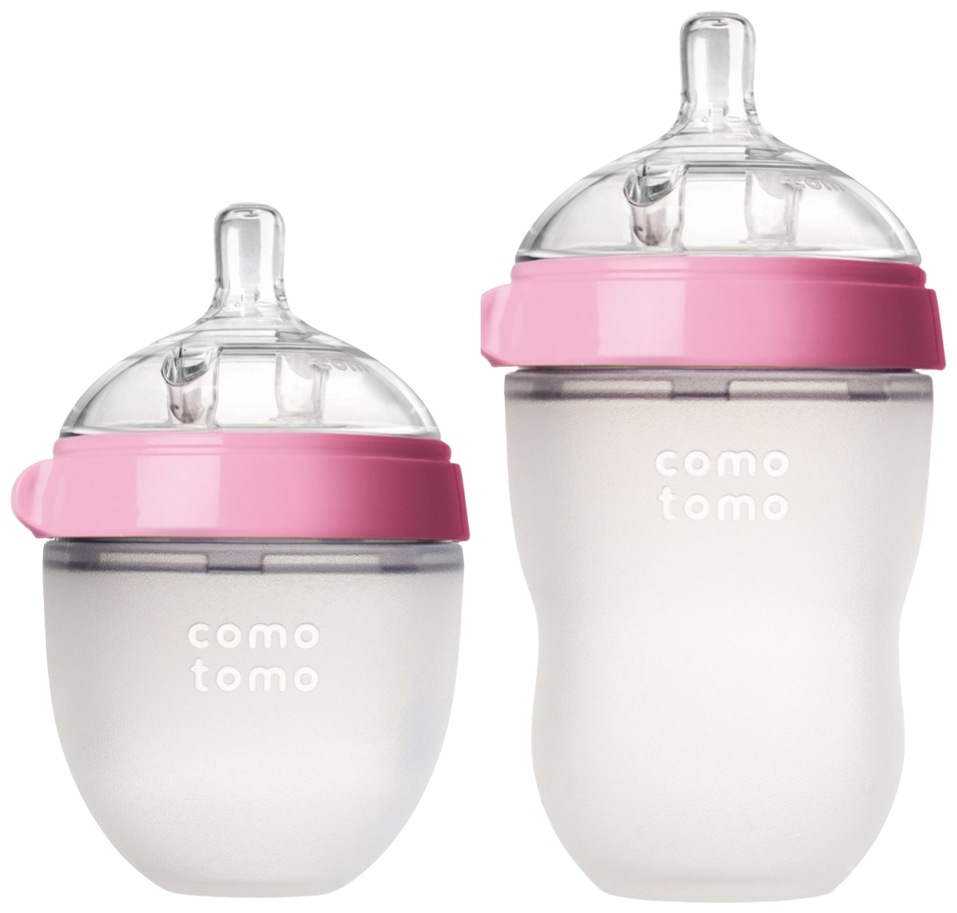 Comotomo Бутылочки Feel Baby Bottle 250 мл и 150 мл, 2 шт, с рождения, pink