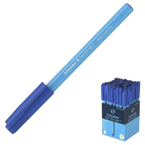 Ручка шариковая Schneider Tops 505 F, узел 0,8 мм, синие чернила, корпус голубой