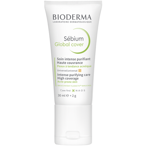 Bioderma Sebium Global Cover крем-флюид для лица маскирующий, 30 мл