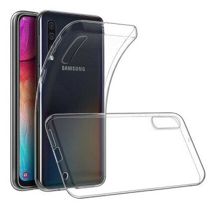 Силиконовый чехол для Samsung Galaxy A70 прозрачный