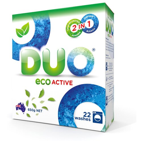 Стиральный порошок Duo eco active, универсальный, для стирки цветного и белого белья, 650 г, 22 стирки