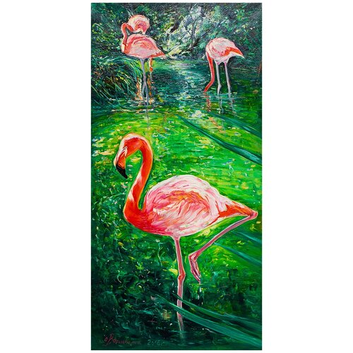 фото Картина маслом "фламинго" василевская русская живопись