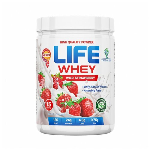 Tree of Life LIFE Whey Protein 454 г Strawberry tree of life life casein 454 г banana milkshake