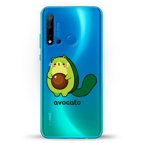 фото Силиконовый чехол авокадо-кот на huawei nova 5i andy & paul