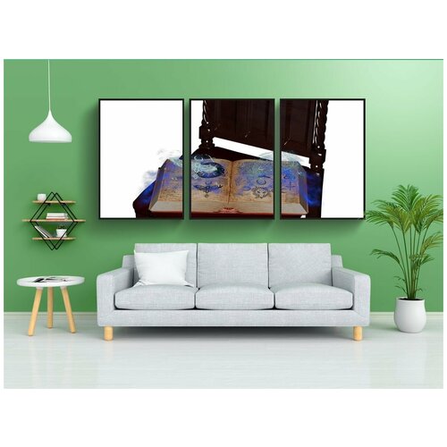 фото Набор модулных постеров для интерьера "стул, книга, античный" 60x90 см. в тубусе, без рамки lotsprints