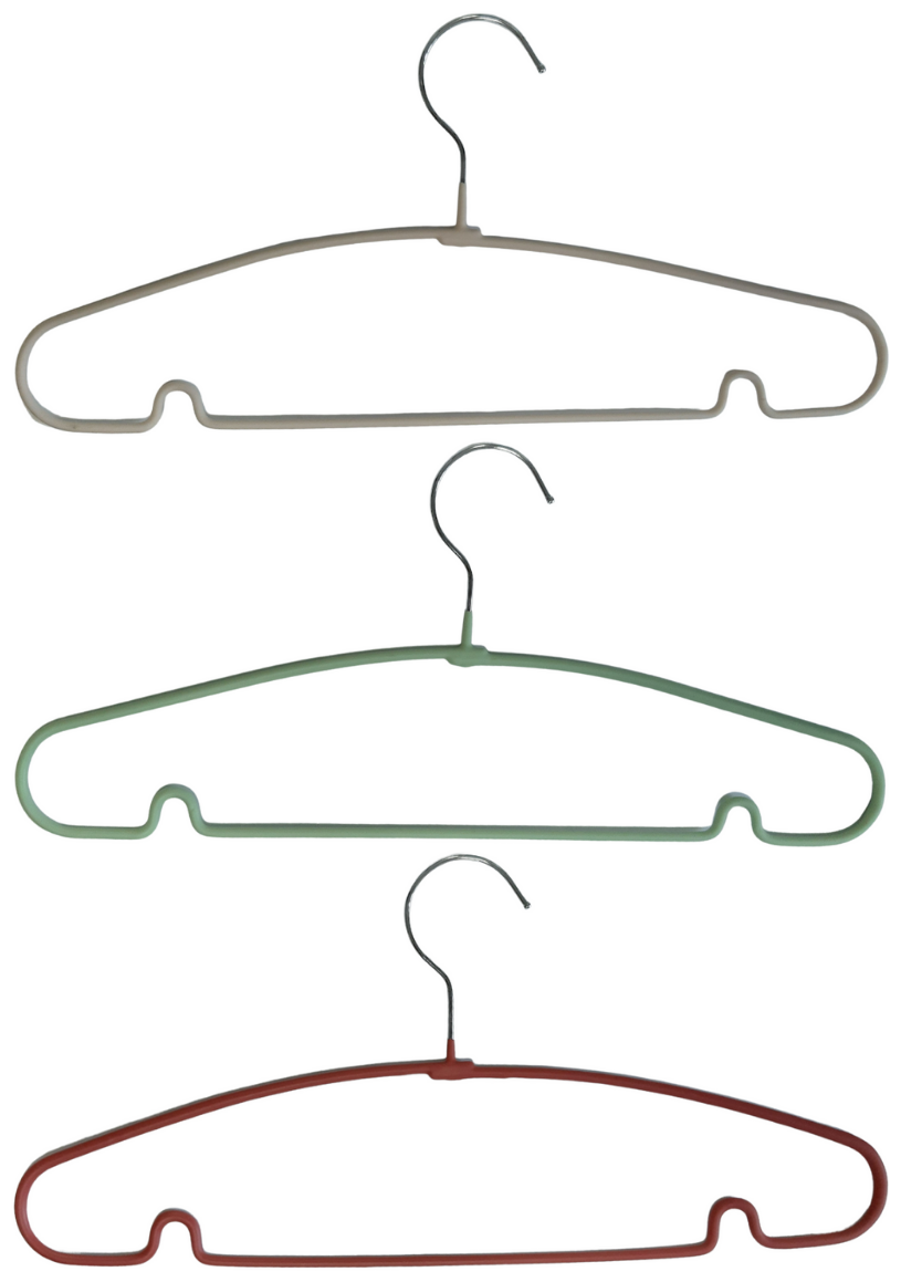 Вешалки универсальные 3 штуки, металл в виниловой оболочке, пастельных цветов KF.