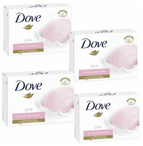 Dove Крем мыло увлажняющее и питающее Объятия нежности Pink 135 г х 4 шт / Крем-мыло кусковое туалетное Дав