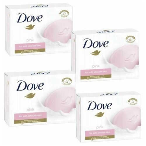 Dove Крем мыло увлажняющее и питающее Объятия нежности Pink 135 г х 4 шт / Крем-мыло кусковое туалетное Дав dove твердое мыло в наборе 6шт по 135гр