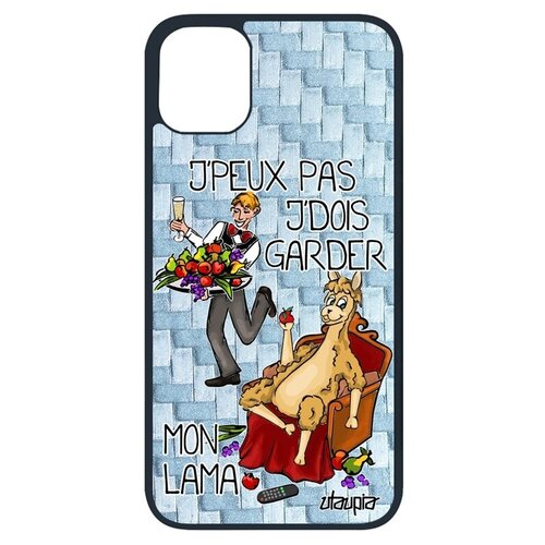 фото Защитный чехол для мобильного // apple iphone 11 pro // "не могу - у меня лама!" шутка принт, utaupia, голубой