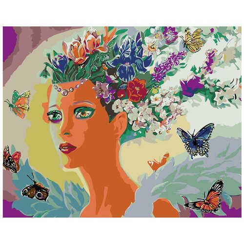 Фея лета Раскраска по номерам на холсте Живопись по номерам картина по номерам живопись по номерам 100 x 125 arth ah162 иллюстрация женщина портрет цветы бабочки картина волшебство