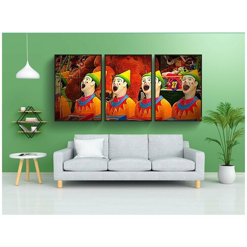 фото Набор модулных постеров для интерьера "клоуны, показать, развлекательная программа" 60x90 см. в тубусе, без рамки lotsprints