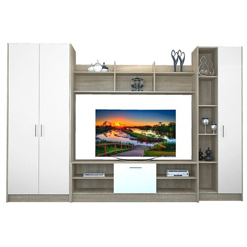 Стенка Вегас Дуб Сонома / Белый