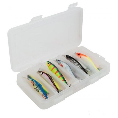 фото Коробочка три кита вб-2 2-х сторонняя для воблеров и балансиров (6+6 отд.) (230*125*35мм) белая