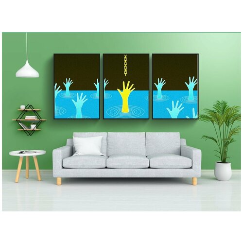 фото Набор модулных постеров для интерьера "фантазия, вода, тонущий" 60x90 см. в тубусе, без рамки lotsprints