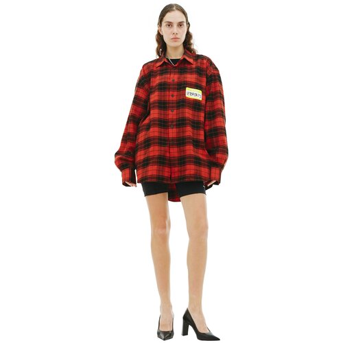 фото Vetements клетчатая рубашка с принтом m