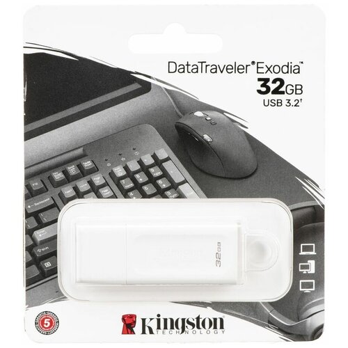 32Gb Kingston DataTraveler Exodia USB 3.2 Gen 1 (usb 3.0) white Kc-u2g32-5r