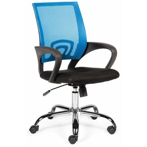 фото Кресло компьютерное norden спринг (blue - black) база хром / синяя сетка / черная ткань norden chairs
