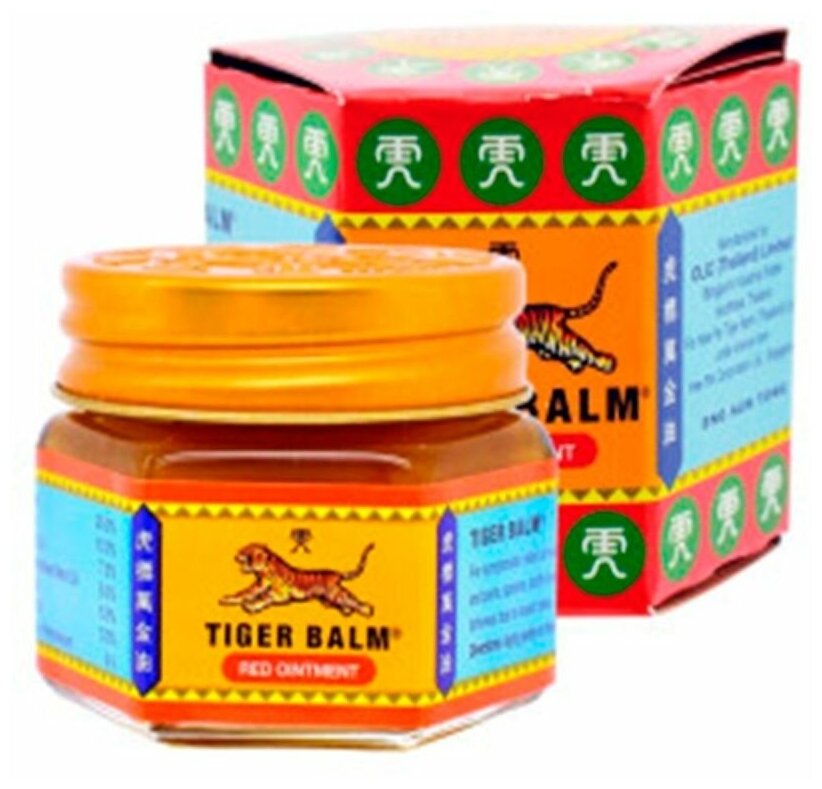 Тайский красный тигровый бальзам Tiger balm для восстановления мышц и связок при ушибах и растяжениях. 194г.