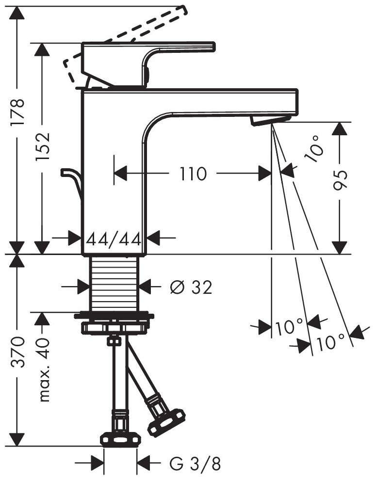 Hansgrohe Vernis Shape 71561670 Смеситель для раковины - фотография № 10