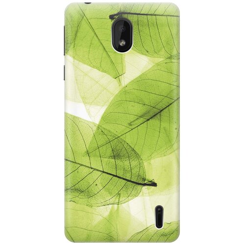 фото Gosso ультратонкий силиконовый чехол-накладка для nokia 1 plus с принтом "зеленые листья"