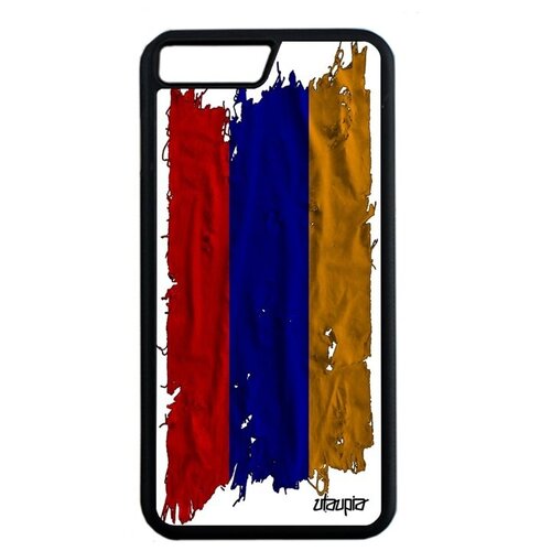 фото Противоударный чехол на смартфон // iphone 7 plus // "флаг армении на ткани" государственный стиль, utaupia, белый