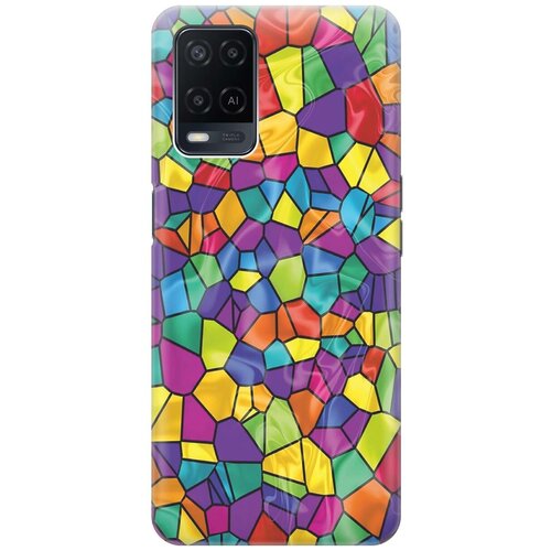 фото Ультратонкий силиконовый чехол-накладка для oppo a54 с принтом "яркая мозаика" gosso