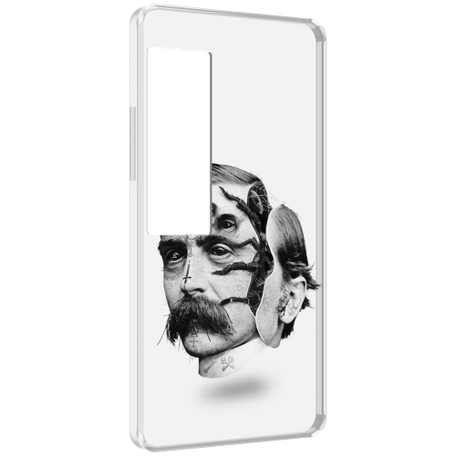 Чехол MyPads страшное лицо мужчины для Meizu Pro 7 Plus задняя-панель-накладка-бампер