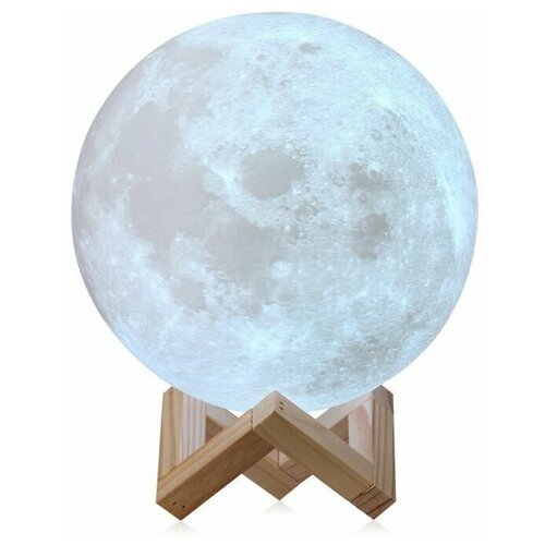 фото Реалистичный 3d светильник луна livex moon lamp 15см с пультом д/у, сенсорный, беспроводной, 16 цветов happyko