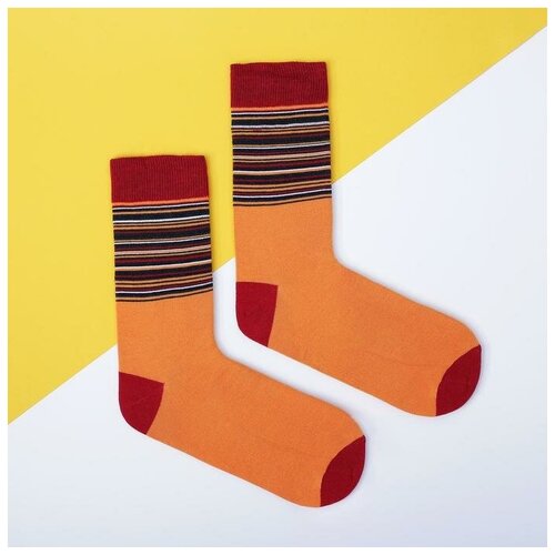 фото Носки унисекс sl russian brand, 1 пара, классические, размер 24, оранжевый, черный