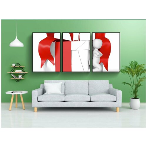 фото Набор модулных постеров для интерьера "подарок, упакованы, завернутый" 60x90 см. в тубусе, без рамки lotsprints