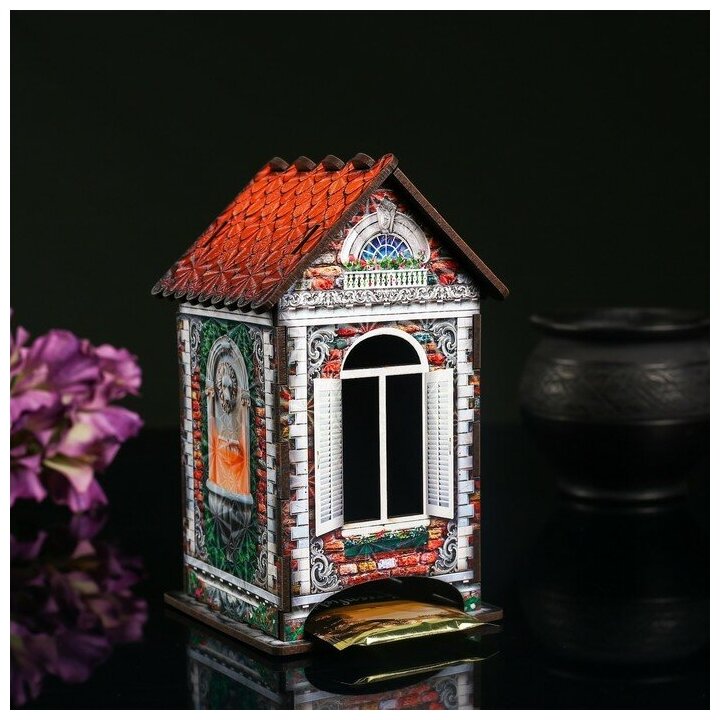 Чайный домик "Дом из красного кирпича", 9,8×9,8×17,4 см - фотография № 6