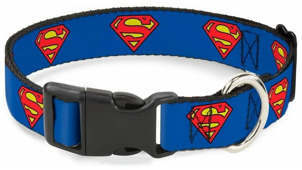 Buckle- Down Супермен синий цвет ошейник с пластиковой застёжкой 28-43 см