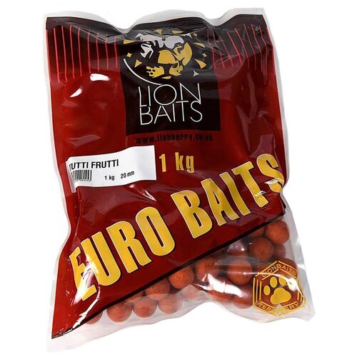 Прикормка LION BAITS серии EURO BAITS тонущие, 1000 г, , аромат тутти, Тутти-фрутти