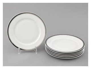 Набор тарелок десертных 17 см 6 предметов Изящная платина, Сабина 02160327-0011, Leander