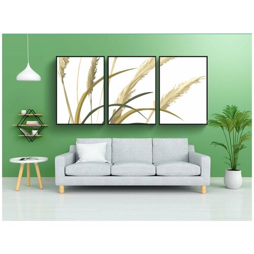 фото Набор модулных постеров для интерьера "пшеница, трава, природа" 60x90 см. в тубусе, без рамки lotsprints