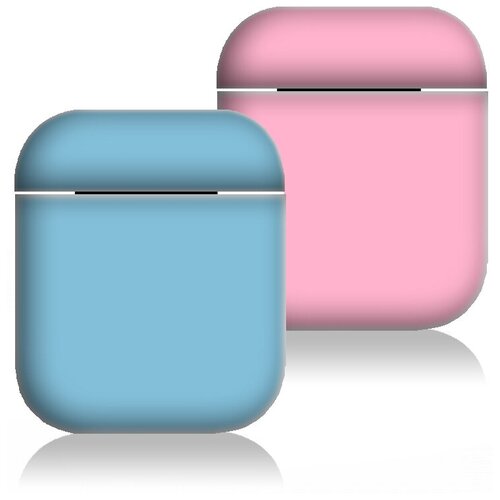 Комплект силиконовых чехлов Grand Price для AirPods (2 шт) голубой и розовый