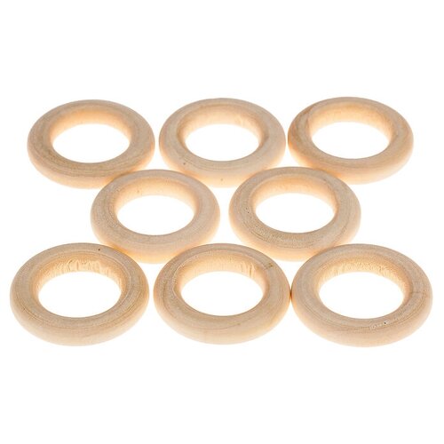 Кольца деревянные d=30 мм (набор 8 шт) без покрытия деревянные кольца 30 мм