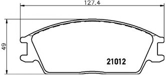 Дисковые тормозные колодки передние Mintex MDB1298 для Honda Accord, Hyundai Getz, Hyundai Pony (4 шт.)