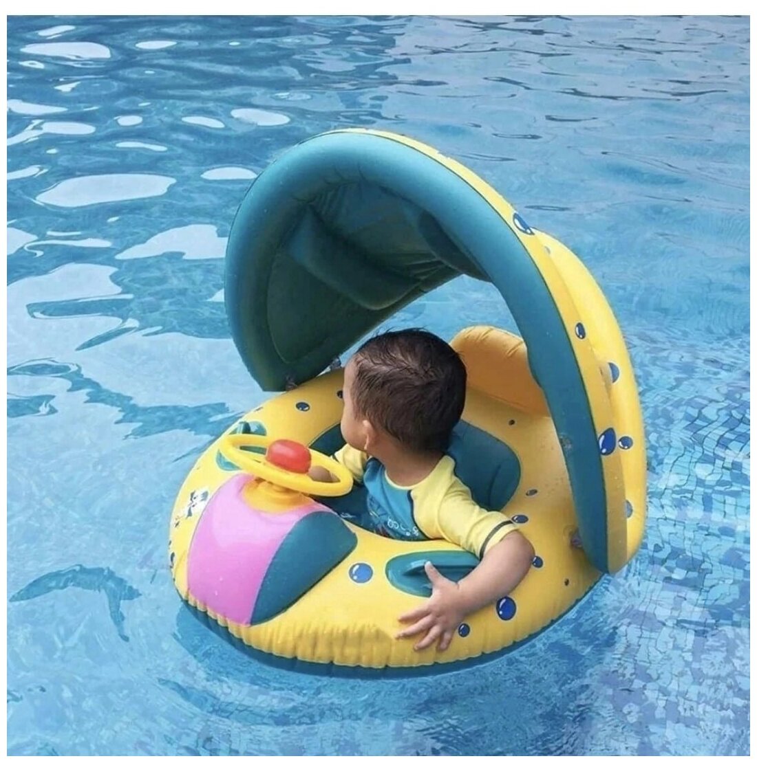 Надувная машинка с защитой от солнца для детей, надувной круг для плавания, круг-ходунки для плавания, детский круг для плавания, надувной круг