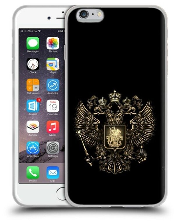 Дизайнерский силиконовый чехол для Iphone 6 Plus/6s Plus Флаг и герб России