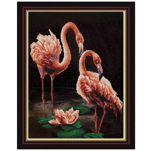 Схема для вышивания бисером Фламинго 29x39 см