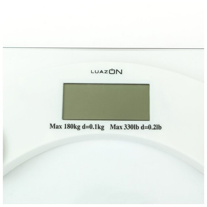 Весы напольные LuazON LVE-003, электронные, до 180 кг, 1хCR2032, стекло, белые - фотография № 2