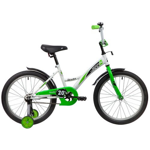 Детский велосипед Novatrack Strike 20, год 2020, цвет Белый-Зеленый
