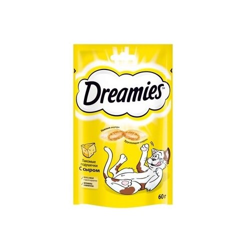 Dreamies Лакомые подушечки для кошек с сыром 7556 0,06 кг 22974 (18 шт)